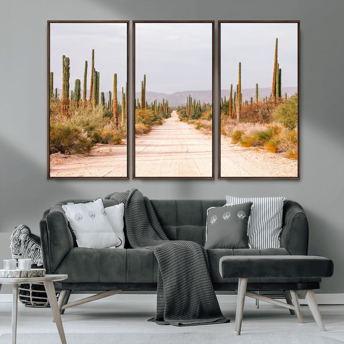 Desert Cactus Wall Art | Framed Southwestern Canvas Artwork