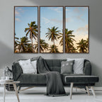 Palms Wall Art Canvas Print, Framed Tropical Coastal Nature Scene