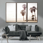 Coastal Light Wall Art Canvas Print, Framed Relaxing Shoreline Art, Minimalist Ocean Tropical Decor