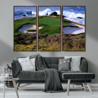 California Pebble Beach Golf Links Wall Art Canvas Print, Iconic Monterey Coastal Golf Course