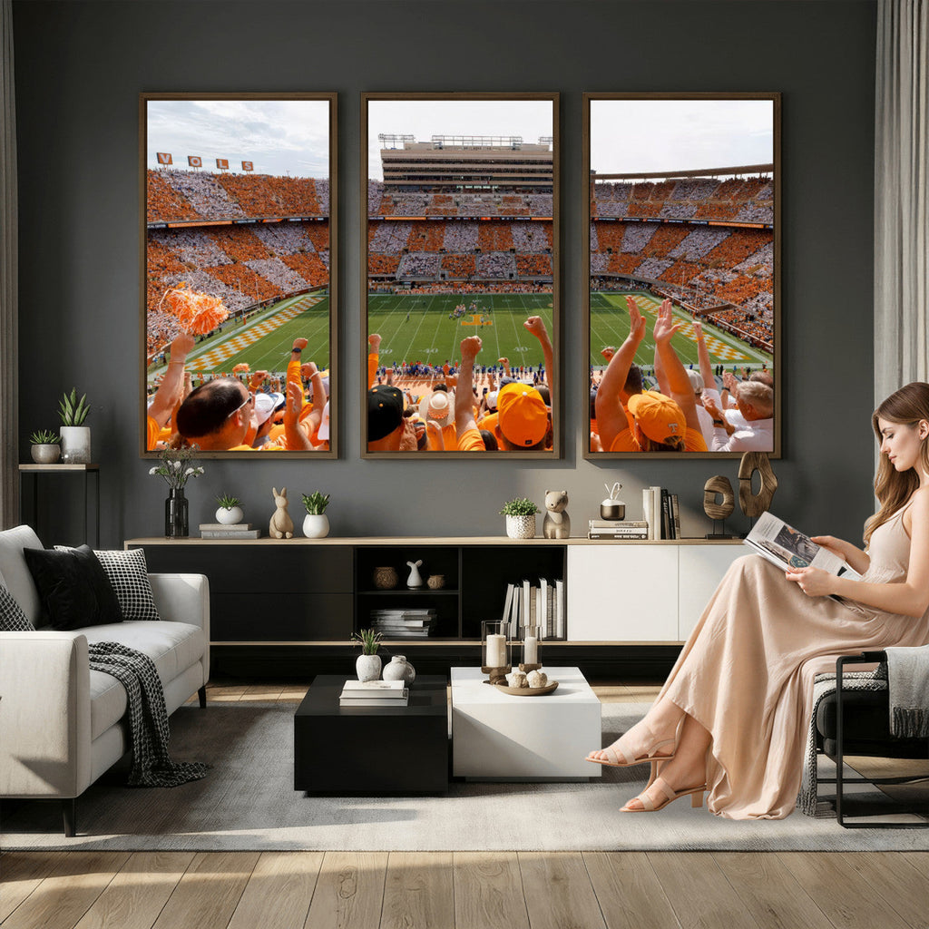 Tennessee Neyland Stadium Wall Art, Sports Arena Canvas, Home Bar Wall Decor