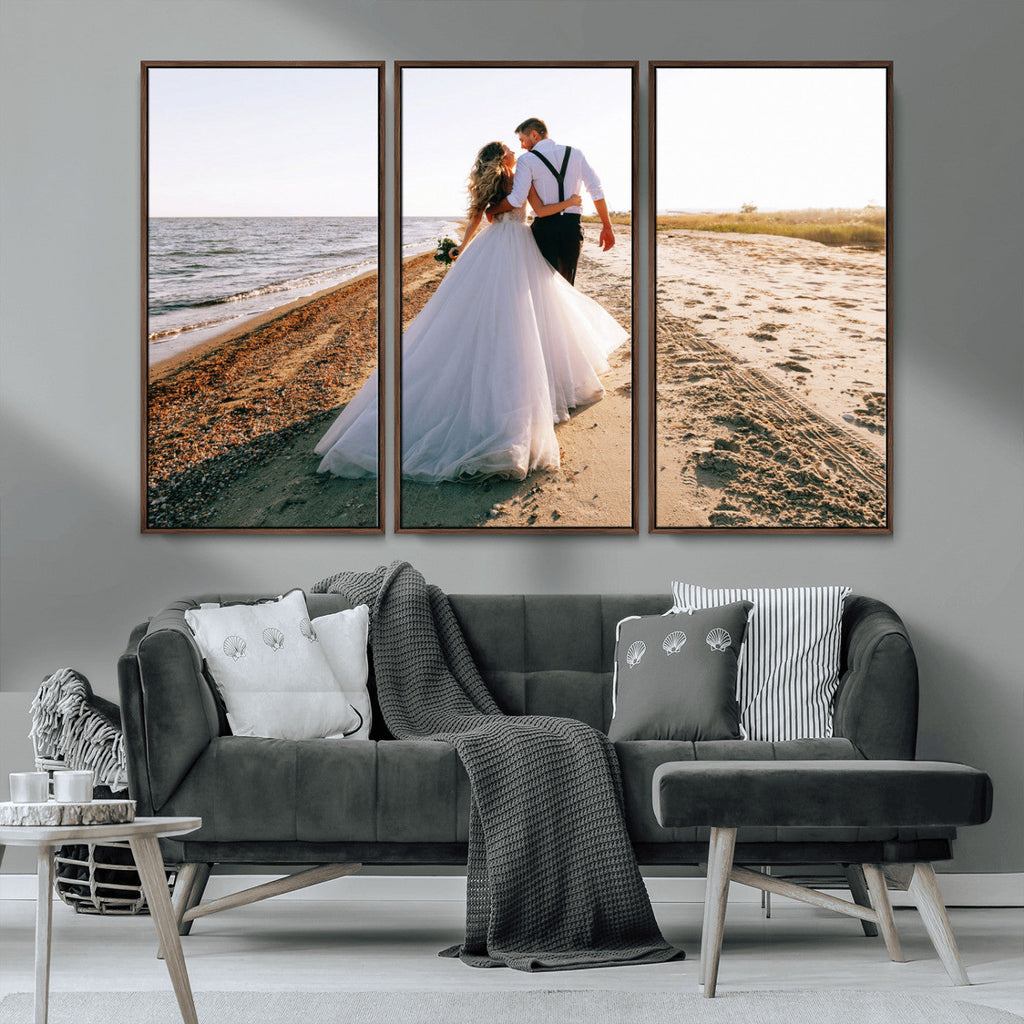 Personalized Custom Photo Wall Art Canvas Print, Unique Picture Design 3 Panel Set