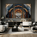 Abstract Wood Grain Canvas Print, Tree Ring Pattern Wall Art, Extra Large Living Room Wall Decor