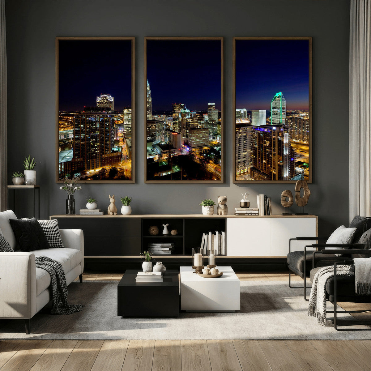 Atlanta Skyline Wall Art Canvas Print | Modern Cityscape