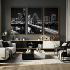 Austin Skyline Wall Art Canvas Print, Austin Downtown Night Cityscape