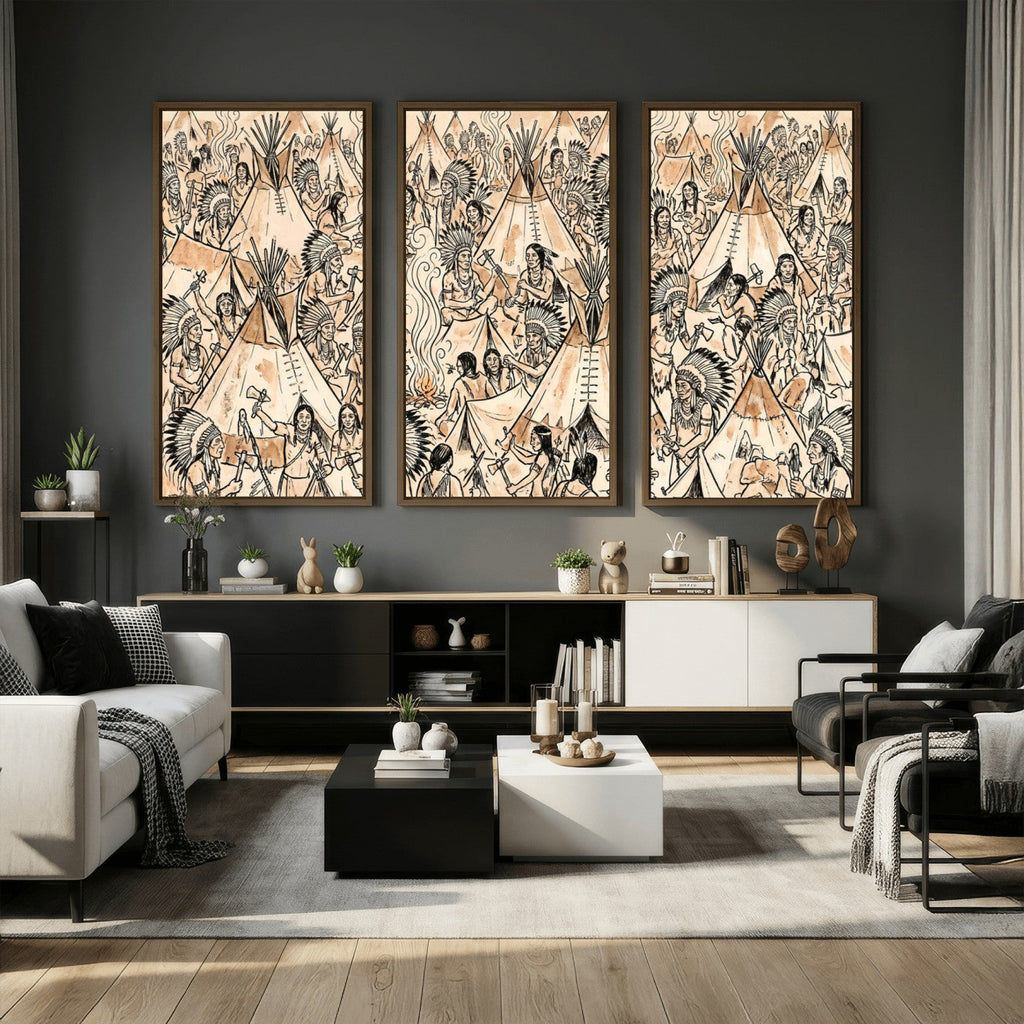 Native American Indian Wall Art Canvas Print