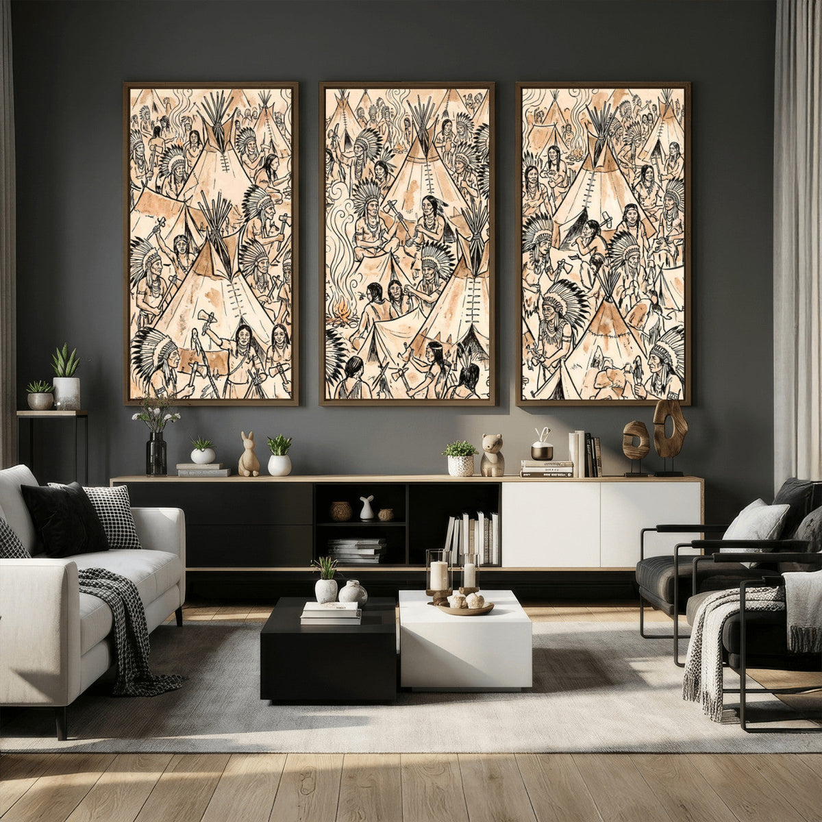 Native American Indian Wall Art Canvas Print
