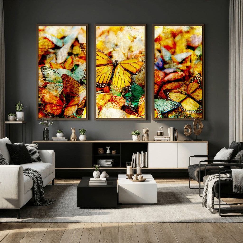 Butterfly Wall Art Canvas Print | Colorful Abstract Nature Artwork