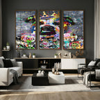 Graffiti Dog Wall Art Decor for Teen Bedroom | Abstract Graffiti Animal Canvas