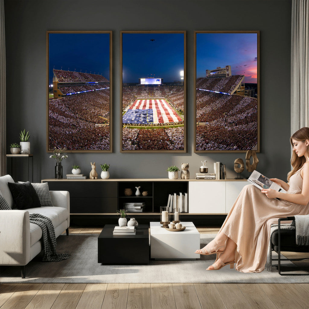 Oklahoma Sooners Memorial Stadium Wall Art Canvas Print