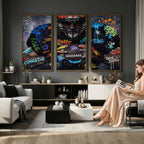 Graffiti American Football Player Street Art Wall Art Canvas Print