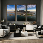Cape Town Wall Art Canvas Print | Table Mountain Coastal Skyline Panorama