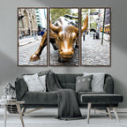 Charging Bull Wall Art Canvas Print