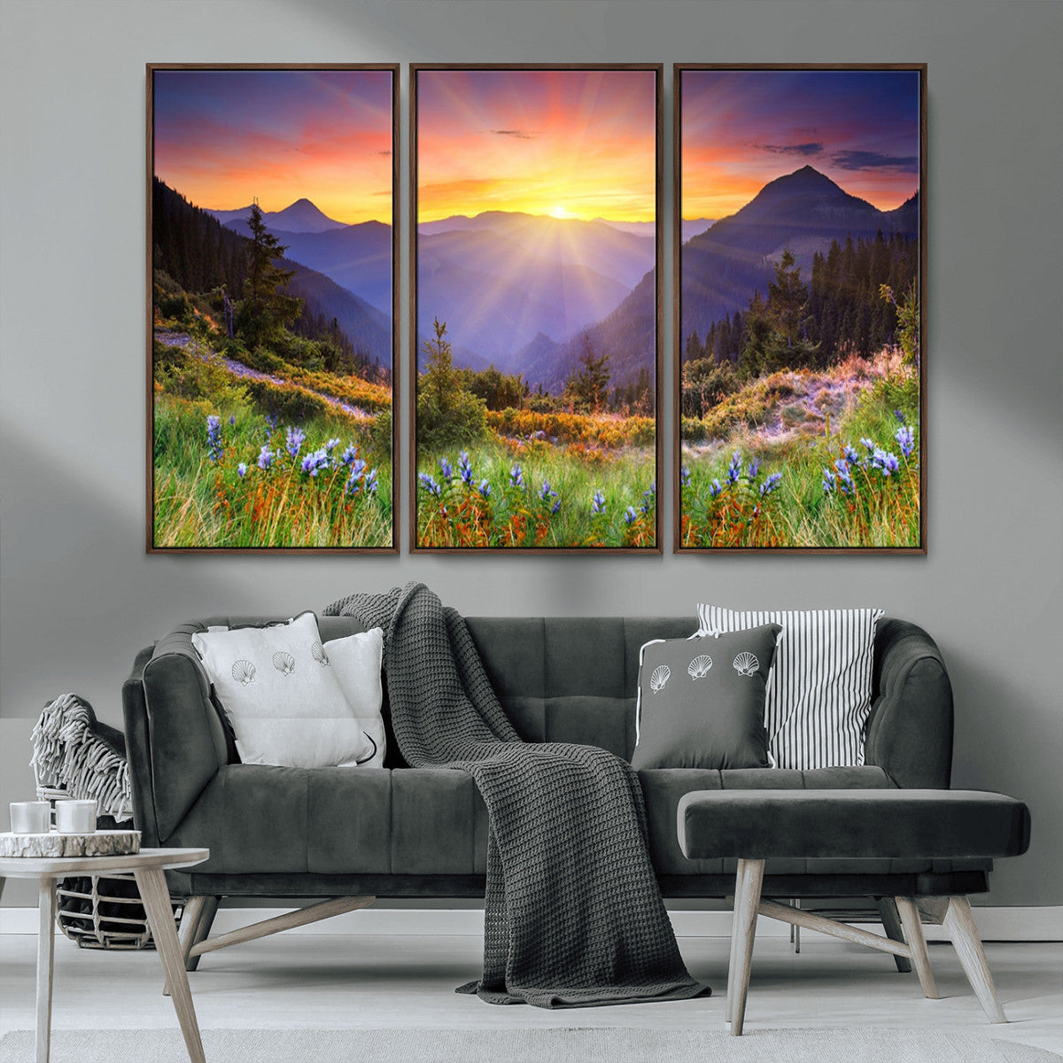 Mountain and Spring Wall Art Canvas Print