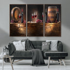 Wine and Barrels Wall Art Canvas Print