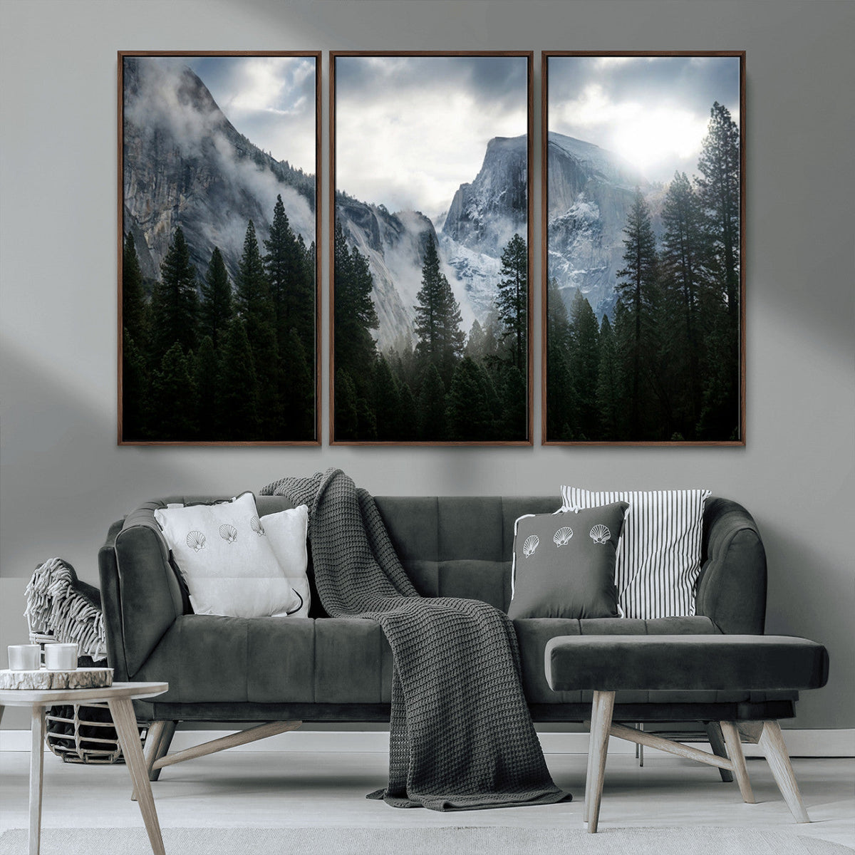 Wall Art Foggy Forest Landscape Canvas Print