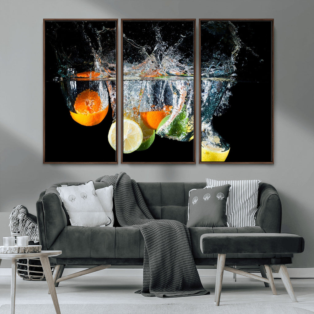 Kitchen Wall Art, Kitchen Fruits Art Canvas Print