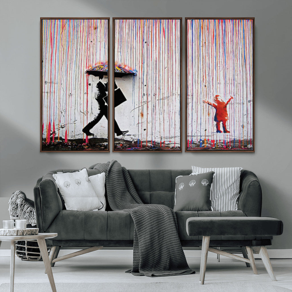 Banksy Wall Art Canvas Print | Framed Graffiti Street Art Picture