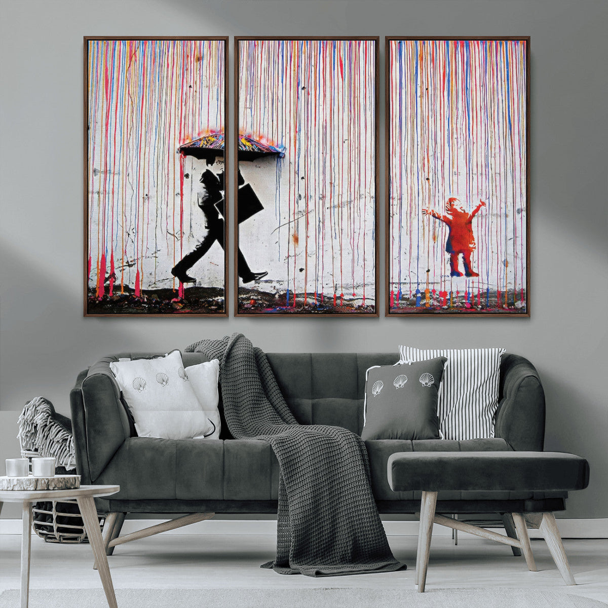 Banksy Wall Art Canvas Print | Framed Graffiti Street Art Picture