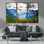 Yosemite Park Half Dome 3 Panel Canvas Print | Large Giclée Landscape Wall Art