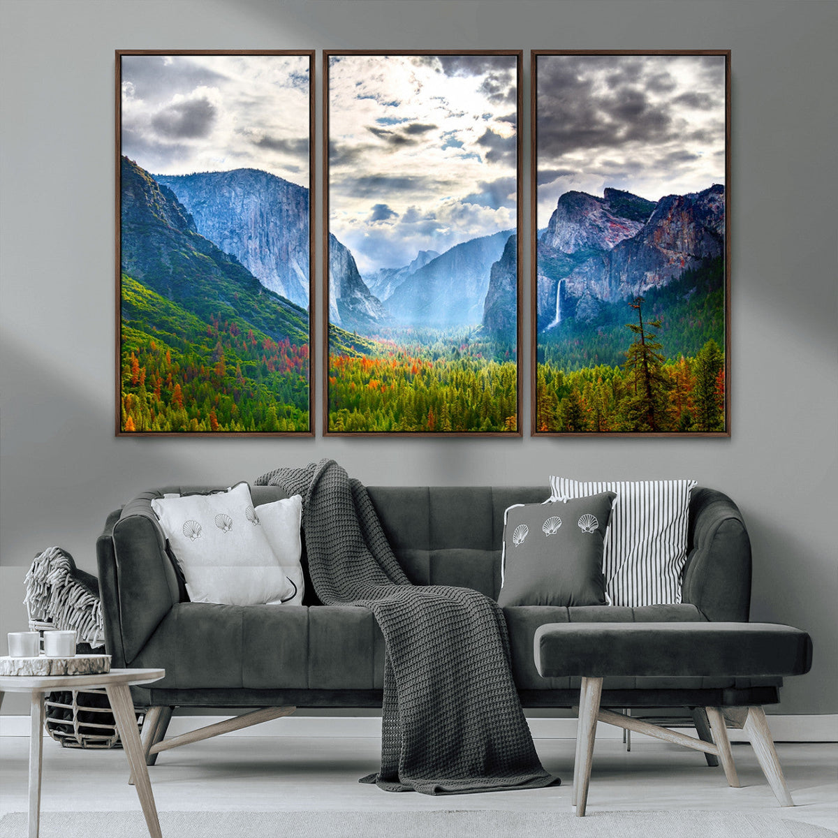 Yosemite Park Half Dome 3 Panel Canvas Print | Large Giclée Landscape Wall Art