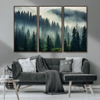Captivating Misty Forest Wall Art, Foggy and Serene Atmosphere Canvas Print