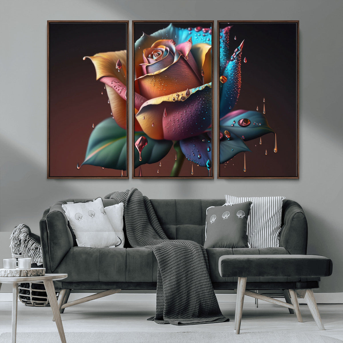 Abstract Rose Wall Art Canvas Print