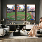 New York Mets Baseball Team Print, Citi Field Baseball Stadium Wall Art
