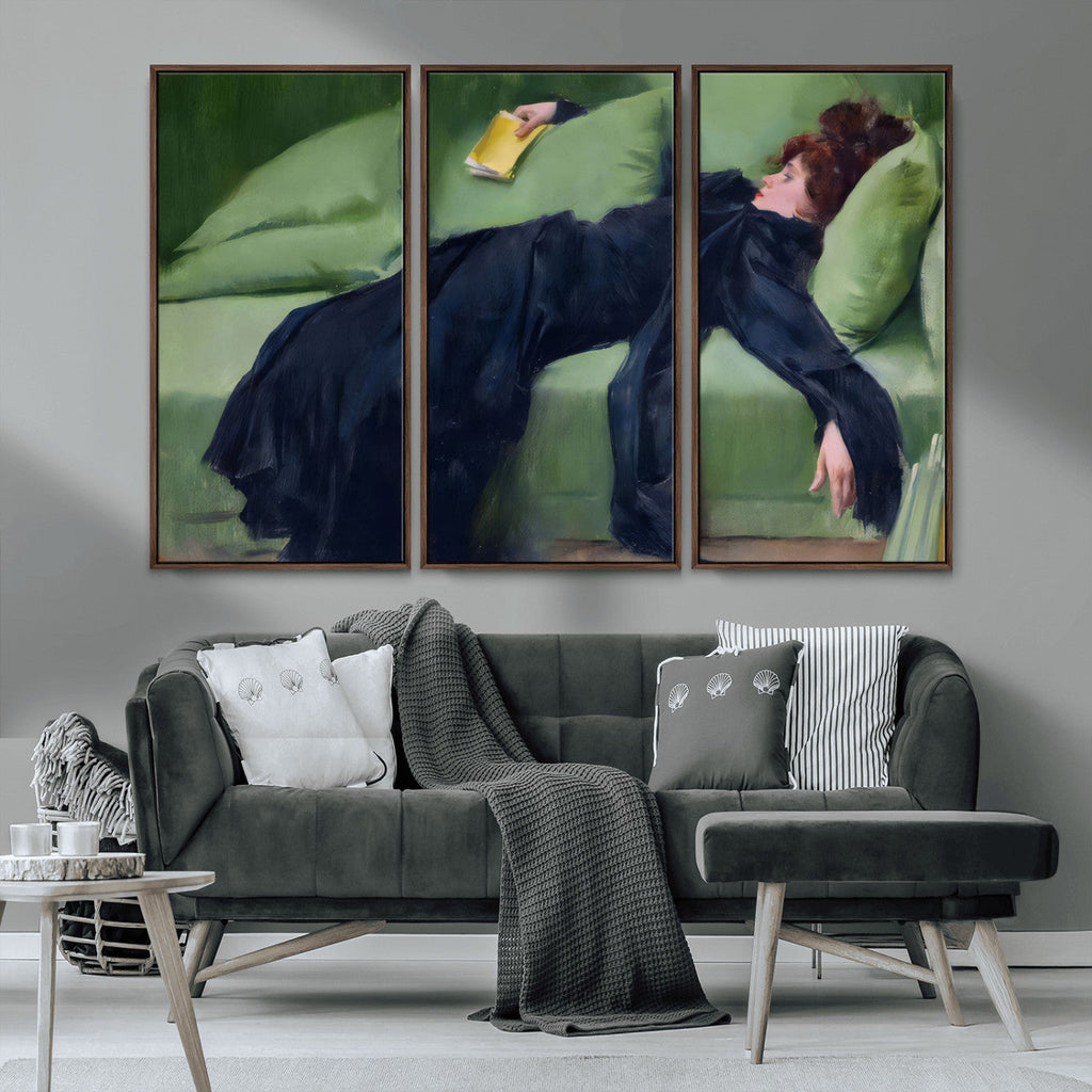 Decadent Girl by Ramon Casas Wall Art Canvas Print, Framed