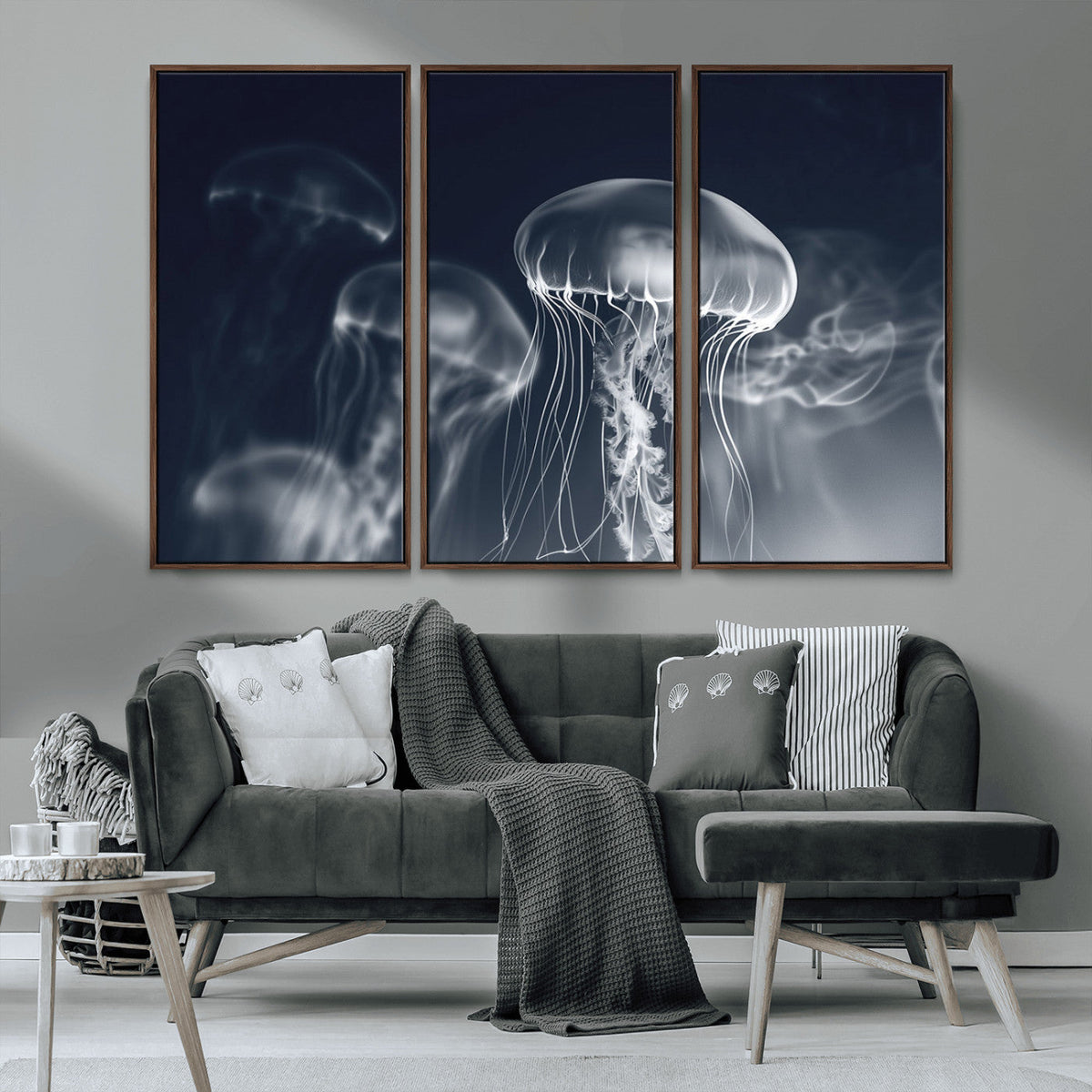 Jellyfish Wall Art Canvas Print, Modern Abstract Jellyfish