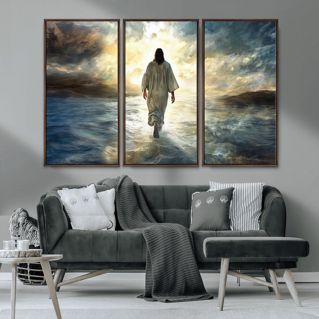 Jesus Walking on Water Wall Art | Canvas Print | Ready to Hang