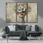 Abstract Floral Women Pastel Wall Art Canvas Print