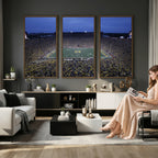 University of Michigan Wolverines Football Team Print, Ann Arbor, Home Bar Wall Decor