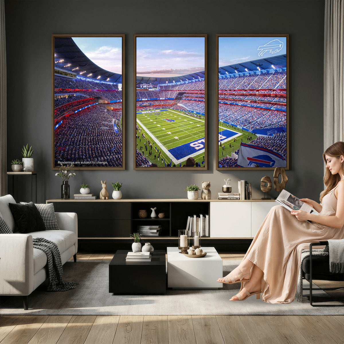 Buffalo Bills Football Team Print Canvas, Buffalo Highmark Stadium