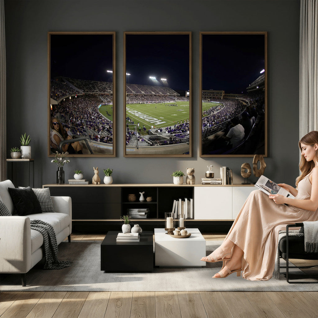 TCU Horned Frogs Football Team Print, Fort Worth Amon G. Carter Stadium