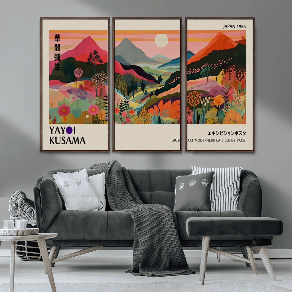 Yayoi 1986 Wall Art Print, Vibrant Wabi Sabi Japanese Abstract Design