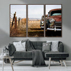 Old Rustic Classic Car Wall Art Canvas Print