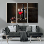 Red Wine and Bottle Canvas Print