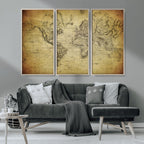 Push Pin World Map Canvas Print | Travel Tracker Wall Art