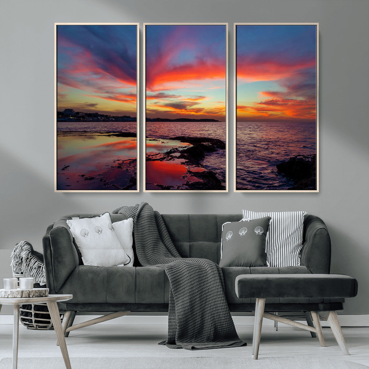 Glorious Sunset on The Beach Wall Art Canvas Print
