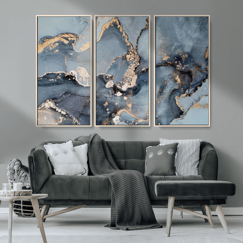 Multipanel Marble Fluid Effect Wall Art Abstract Canvas Wall Art Print