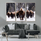 Bison Wall Art Canvas Print, Bison Herd Canvas Wall Art