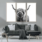 Fanny Scottish Highland Cow Cattle Art Print Farmhouse Wall Art Canvas Print
