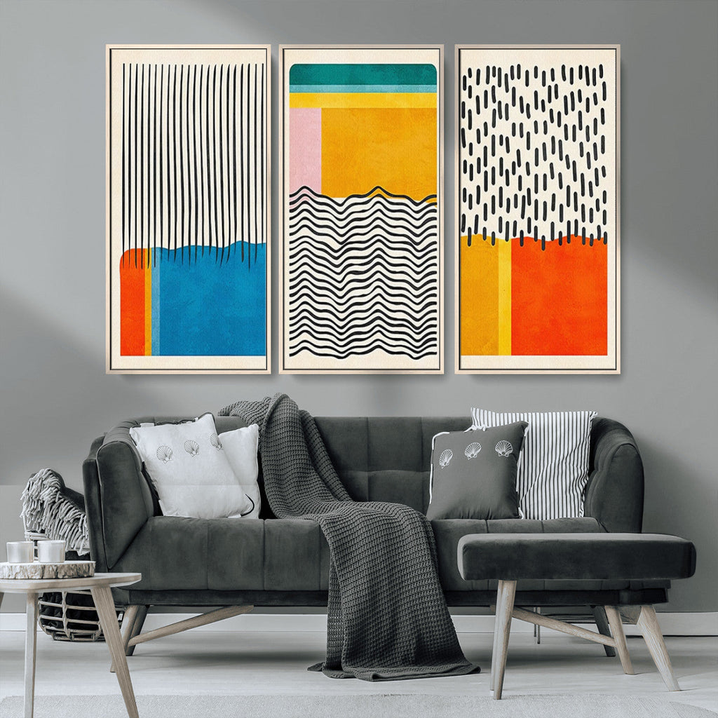 Canvas Print Wall Art Abstract Illustration Art Boho, Framed Abstract Boho Art