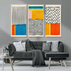 Canvas Print Wall Art Abstract Illustration Art Boho, Framed Abstract Boho Art