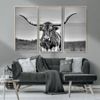 Texas Longhorn Cow Wall Art, Texas Longhorn Canvas, Cattle