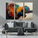 Abstract Guitar Wall Art Canvas | Vibrant Music-Inspired Art for Living Room or Studio