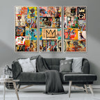 Abstract Art Collage Wall Art Canvas Print, Urban Graffiti Style