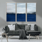 Navy Blue Abstract Wall Art Canvas Print