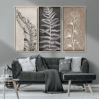 Minimalist Botanical Wall Art Canvas Print, Framed and Ready to Hang